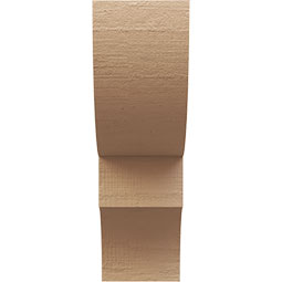 Ekena Millwork - CORUR055X12X16RIDRCPR - Timberthane Faux Wood Corbel, Ridgewood Style, 5 1/2"W x 12"D x 16"H, Primed Tan