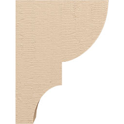 Ekena Millwork - CORUR055X12X16RIDRCPR - Timberthane Faux Wood Corbel, Ridgewood Style, 5 1/2"W x 12"D x 16"H, Primed Tan