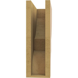 Ekena Millwork - CORUR055X12X16RIDRCPR - Timberthane Faux Wood Corbel, Ridgewood Style, 5 1/2"W x 12"D x 16"H, Primed Tan