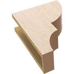 Ekena Millwork - CORUR055X12X16RIDRCPR - Timberthane Faux Wood Corbel, Ridgewood Style, 5 1/2"W x 12"D x 16"H, Primed Tan