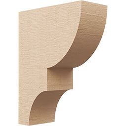 Ekena Millwork - CORUR055X12X16RIDRCPR - Timberthane Faux Wood Corbel, Ridgewood Style, 5 1/2"W x 12"D x 16"H, Primed Tan