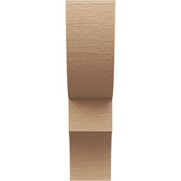 Ekena Millwork - CORUR055X12X20RIDRCPR - Timberthane Faux Wood Corbel, Ridgewood Style, 5 1/2"W x 12"D x 20"H, Primed Tan