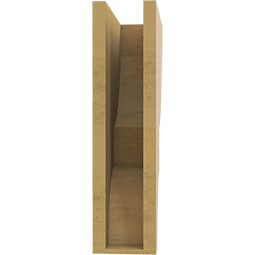 Ekena Millwork - CORUR055X12X20RIDRCPR - Timberthane Faux Wood Corbel, Ridgewood Style, 5 1/2"W x 12"D x 20"H, Primed Tan