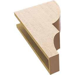 Ekena Millwork - CORUR055X12X20RIDRCPR - Timberthane Faux Wood Corbel, Ridgewood Style, 5 1/2"W x 12"D x 20"H, Primed Tan