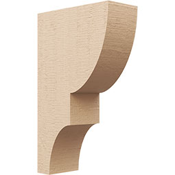 Ekena Millwork - CORUR055X12X20RIDRCPR - Timberthane Faux Wood Corbel, Ridgewood Style, 5 1/2"W x 12"D x 20"H, Primed Tan