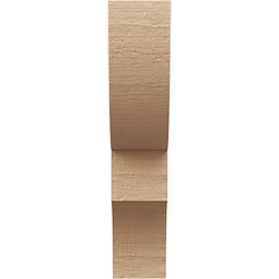 Ekena Millwork - CORUR055X12X24RIDRCPR - Timberthane Faux Wood Corbel, Ridgewood Style, 5 1/2"W x 12"D x 24"H, Primed Tan