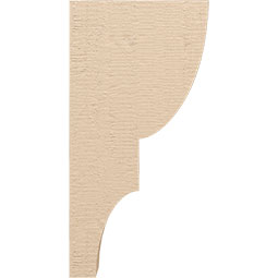 Ekena Millwork - CORUR055X12X24RIDRCPR - Timberthane Faux Wood Corbel, Ridgewood Style, 5 1/2"W x 12"D x 24"H, Primed Tan
