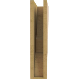 Ekena Millwork - CORUR055X12X24RIDRCPR - Timberthane Faux Wood Corbel, Ridgewood Style, 5 1/2"W x 12"D x 24"H, Primed Tan
