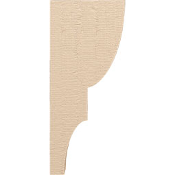 Ekena Millwork - CORUR055X12X28RIDRCPR - Timberthane Faux Wood Corbel, Ridgewood Style, 5 1/2"W x 12"D x 28"H, Primed Tan