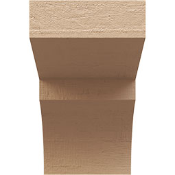 Ekena Millwork - CORUR035X06X06MONRCPR - Timberthane Faux Wood Corbel, Monterey Style, 3 1/2"W x 6"D x 6"H, Primed Tan