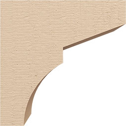 Ekena Millwork - CORUR035X06X06MONRCPR - Timberthane Faux Wood Corbel, Monterey Style, 3 1/2"W x 6"D x 6"H, Primed Tan