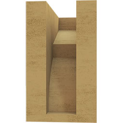 Ekena Millwork - CORUR035X06X06MONRCPR - Timberthane Faux Wood Corbel, Monterey Style, 3 1/2"W x 6"D x 6"H, Primed Tan