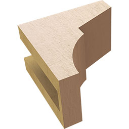 Ekena Millwork - CORUR035X06X06MONRCPR - Timberthane Faux Wood Corbel, Monterey Style, 3 1/2"W x 6"D x 6"H, Primed Tan