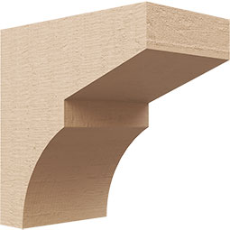 Ekena Millwork - CORUR035X06X06MONRCPR - Timberthane Faux Wood Corbel, Monterey Style, 3 1/2"W x 6"D x 6"H, Primed Tan