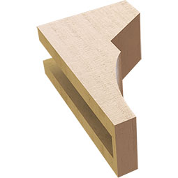 Ekena Millwork - CORUR035X06X10MONRCPR - Timberthane Faux Wood Corbel, Monterey Style, 3 1/2"W x 6"D x 10"H, Primed Tan