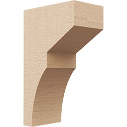 Ekena Millwork - CORUR035X06X10MONRCPR - Timberthane Faux Wood Corbel, Monterey Style, 3 1/2"W x 6"D x 10"H, Primed Tan