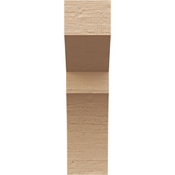 Ekena Millwork - CORUR035X06X14MONRCPR - Timberthane Faux Wood Corbel, Monterey Style, 3 1/2"W x 6"D x 14"H, Primed Tan