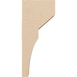 Ekena Millwork - CORUR035X06X14MONRCPR - Timberthane Faux Wood Corbel, Monterey Style, 3 1/2"W x 6"D x 14"H, Primed Tan