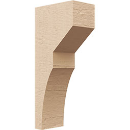 Ekena Millwork - CORUR035X06X14MONRCPR - Timberthane Faux Wood Corbel, Monterey Style, 3 1/2"W x 6"D x 14"H, Primed Tan