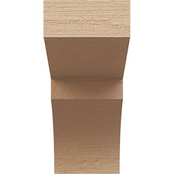 Ekena Millwork - CORUR035X08X08MONRCPR - Timberthane Faux Wood Corbel, Monterey Style, 3 1/2"W x 8"D x 8"H, Primed Tan