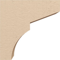 Ekena Millwork - CORUR035X08X08MONRCPR - Timberthane Faux Wood Corbel, Monterey Style, 3 1/2"W x 8"D x 8"H, Primed Tan