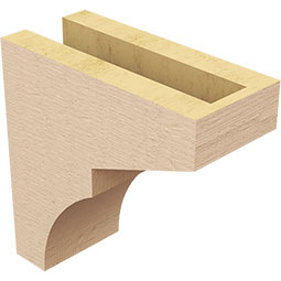 Ekena Millwork - CORUR035X08X08MONRCPR - Timberthane Faux Wood Corbel, Monterey Style, 3 1/2"W x 8"D x 8"H, Primed Tan