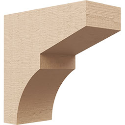 Ekena Millwork - CORUR035X08X08MONRCPR - Timberthane Faux Wood Corbel, Monterey Style, 3 1/2"W x 8"D x 8"H, Primed Tan