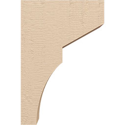 Ekena Millwork - CORUR035X08X12MONRCPR - Timberthane Faux Wood Corbel, Monterey Style, 3 1/2"W x 8"D x 12"H, Primed Tan