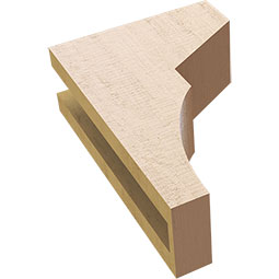 Ekena Millwork - CORUR035X08X12MONRCPR - Timberthane Faux Wood Corbel, Monterey Style, 3 1/2"W x 8"D x 12"H, Primed Tan