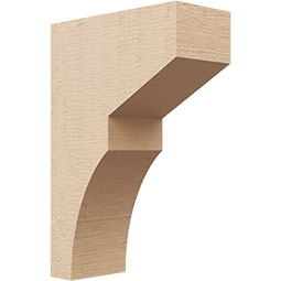 Ekena Millwork - CORUR035X08X12MONRCPR - Timberthane Faux Wood Corbel, Monterey Style, 3 1/2"W x 8"D x 12"H, Primed Tan