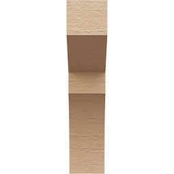 Ekena Millwork - CORUR035X08X16MONRCPR - Timberthane Faux Wood Corbel, Monterey Style, 3 1/2"W x 8"D x 16"H, Primed Tan