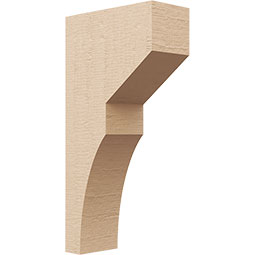 Ekena Millwork - CORUR035X08X16MONRCPR - Timberthane Faux Wood Corbel, Monterey Style, 3 1/2"W x 8"D x 16"H, Primed Tan