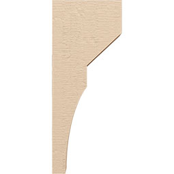 Ekena Millwork - CORUR035X08X20MONRCPR - Timberthane Faux Wood Corbel, Monterey Style, 3 1/2"W x 8"D x 20"H, Primed Tan