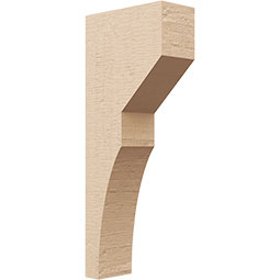 Ekena Millwork - CORUR035X08X20MONRCPR - Timberthane Faux Wood Corbel, Monterey Style, 3 1/2"W x 8"D x 20"H, Primed Tan