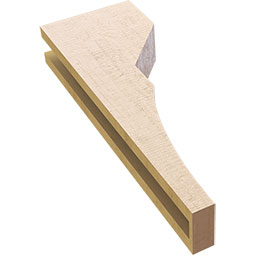 Ekena Millwork - CORUR035X08X24MONRCPR - Timberthane Faux Wood Corbel, Monterey Style, 3 1/2"W x 8"D x 24"H, Primed Tan