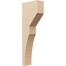 Ekena Millwork - CORUR035X08X24MONRCPR - Timberthane Faux Wood Corbel, Monterey Style, 3 1/2"W x 8"D x 24"H, Primed Tan