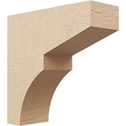 Ekena Millwork - CORUR035X10X10MONRCPR - Timberthane Faux Wood Corbel, Monterey Style, 3 1/2"W x 10"D x 10"H, Primed Tan