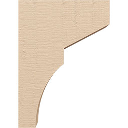 Ekena Millwork - CORUR035X10X14MONRCPR - Timberthane Faux Wood Corbel, Monterey Style, 3 1/2"W x 10"D x 14"H, Primed Tan