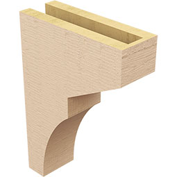 Ekena Millwork - CORUR035X10X14MONRCPR - Timberthane Faux Wood Corbel, Monterey Style, 3 1/2"W x 10"D x 14"H, Primed Tan