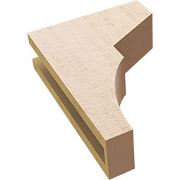 Ekena Millwork - CORUR035X10X14MONRCPR - Timberthane Faux Wood Corbel, Monterey Style, 3 1/2"W x 10"D x 14"H, Primed Tan