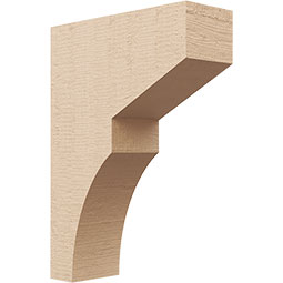 Ekena Millwork - CORUR035X10X14MONRCPR - Timberthane Faux Wood Corbel, Monterey Style, 3 1/2"W x 10"D x 14"H, Primed Tan