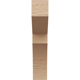 Ekena Millwork - CORUR035X10X18MONRCPR - Timberthane Faux Wood Corbel, Monterey Style, 3 1/2"W x 10"D x 18"H, Primed Tan