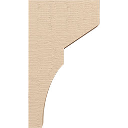 Ekena Millwork - CORUR035X10X18MONRCPR - Timberthane Faux Wood Corbel, Monterey Style, 3 1/2"W x 10"D x 18"H, Primed Tan
