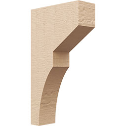 Ekena Millwork - CORUR035X10X18MONRCPR - Timberthane Faux Wood Corbel, Monterey Style, 3 1/2"W x 10"D x 18"H, Primed Tan
