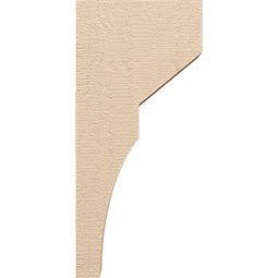 Ekena Millwork - CORUR035X10X22MONRCPR - Timberthane Faux Wood Corbel, Monterey Style, 3 1/2"W x 10"D x 22"H, Primed Tan