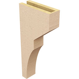 Ekena Millwork - CORUR035X10X22MONRCPR - Timberthane Faux Wood Corbel, Monterey Style, 3 1/2"W x 10"D x 22"H, Primed Tan