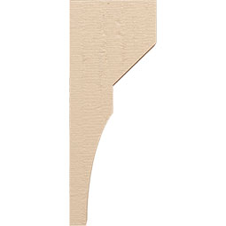 Ekena Millwork - CORUR035X10X26MONRCPR - Timberthane Faux Wood Corbel, Monterey Style, 3 1/2"W x 10"D x 26"H, Primed Tan