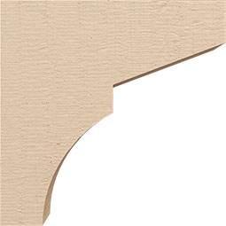 Ekena Millwork - CORUR035X12X12MONRCPR - Timberthane Faux Wood Corbel, Monterey Style, 3 1/2"W x 12"D x 12"H, Primed Tan