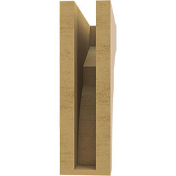Ekena Millwork - CORUR035X12X12MONRCPR - Timberthane Faux Wood Corbel, Monterey Style, 3 1/2"W x 12"D x 12"H, Primed Tan
