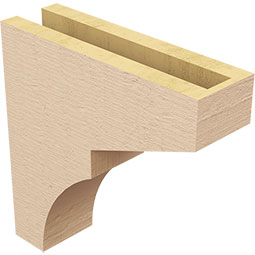 Ekena Millwork - CORUR035X12X12MONRCPR - Timberthane Faux Wood Corbel, Monterey Style, 3 1/2"W x 12"D x 12"H, Primed Tan